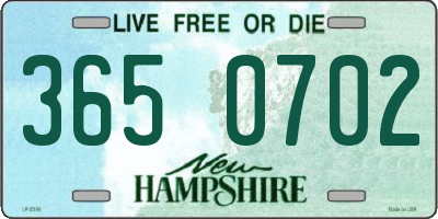 NH license plate 3650702