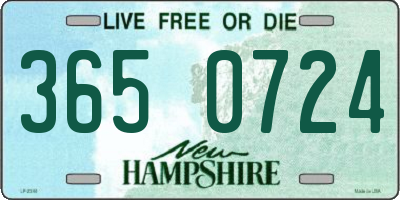 NH license plate 3650724
