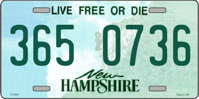 NH license plate 3650736