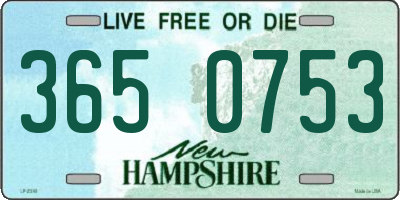 NH license plate 3650753