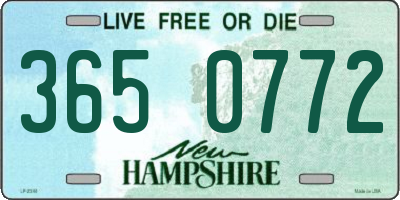 NH license plate 3650772