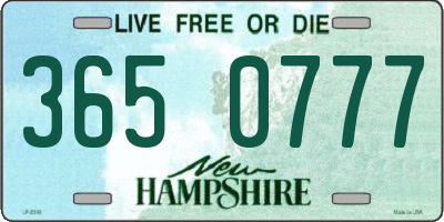 NH license plate 3650777