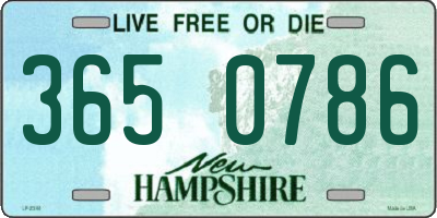 NH license plate 3650786
