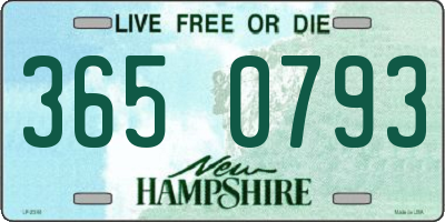 NH license plate 3650793