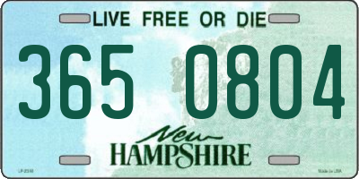 NH license plate 3650804