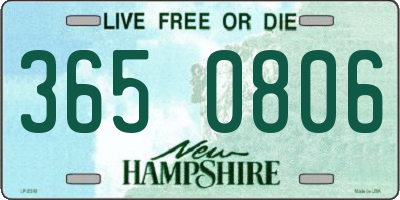 NH license plate 3650806