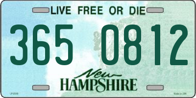 NH license plate 3650812
