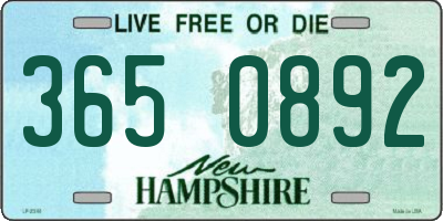 NH license plate 3650892