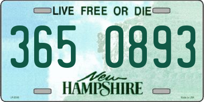 NH license plate 3650893