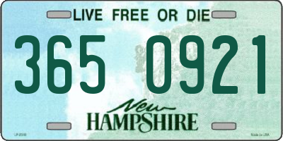 NH license plate 3650921
