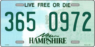 NH license plate 3650972