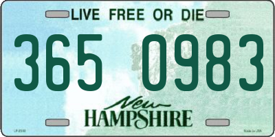 NH license plate 3650983