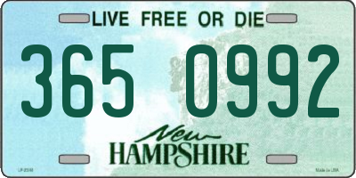 NH license plate 3650992