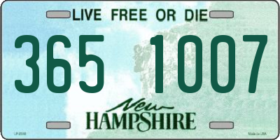 NH license plate 3651007