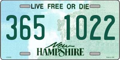 NH license plate 3651022