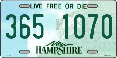 NH license plate 3651070