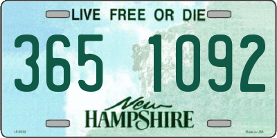 NH license plate 3651092