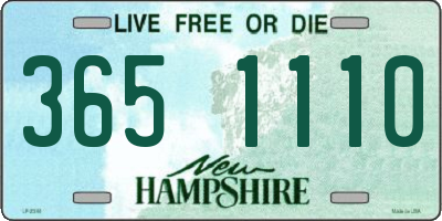 NH license plate 3651110