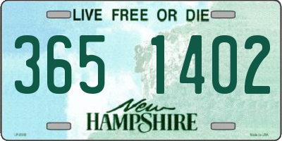 NH license plate 3651402