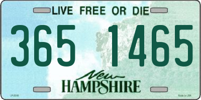 NH license plate 3651465
