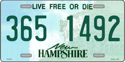 NH license plate 3651492