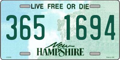 NH license plate 3651694