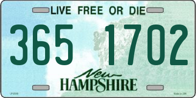 NH license plate 3651702