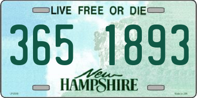 NH license plate 3651893