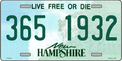 NH license plate 3651932