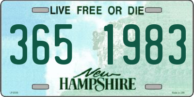 NH license plate 3651983