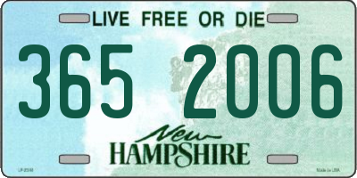 NH license plate 3652006