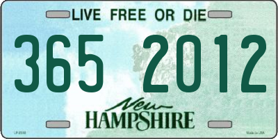 NH license plate 3652012