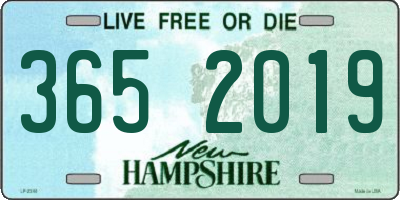 NH license plate 3652019