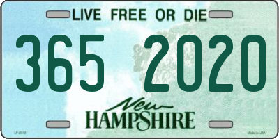 NH license plate 3652020