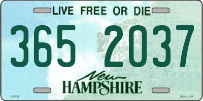 NH license plate 3652037