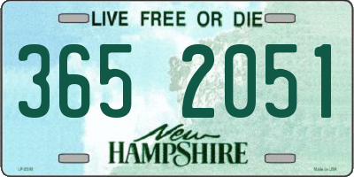 NH license plate 3652051
