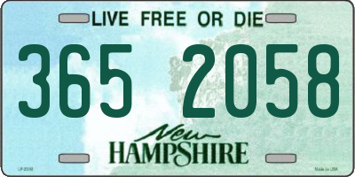 NH license plate 3652058