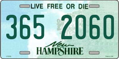 NH license plate 3652060