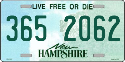 NH license plate 3652062