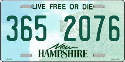 NH license plate 3652076