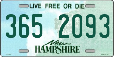 NH license plate 3652093