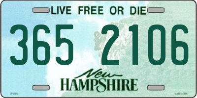 NH license plate 3652106