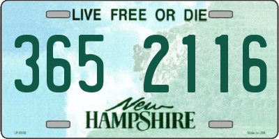 NH license plate 3652116
