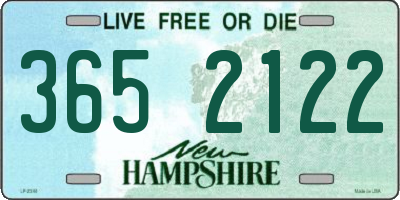 NH license plate 3652122