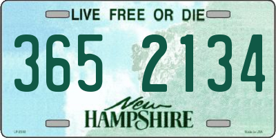 NH license plate 3652134