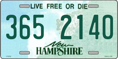 NH license plate 3652140