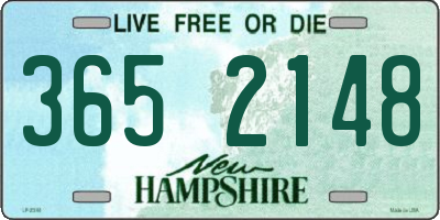 NH license plate 3652148