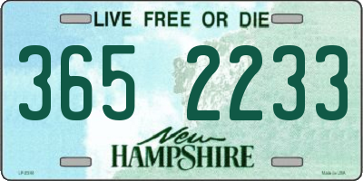 NH license plate 3652233