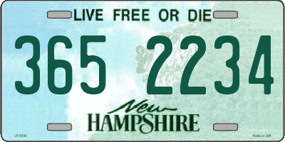 NH license plate 3652234