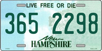 NH license plate 3652298